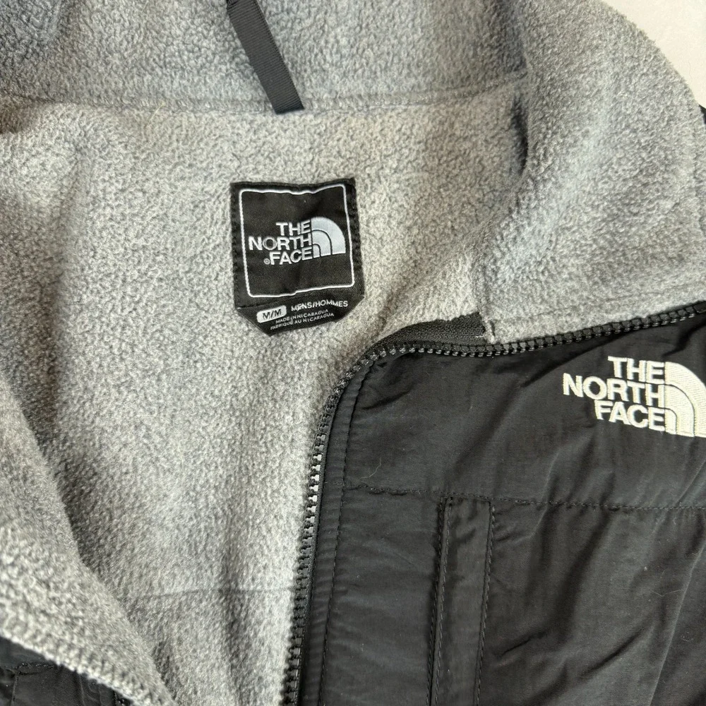 The North Face Denali Polartec Fleece Jacket Mens Medium Grey Black Full Zip